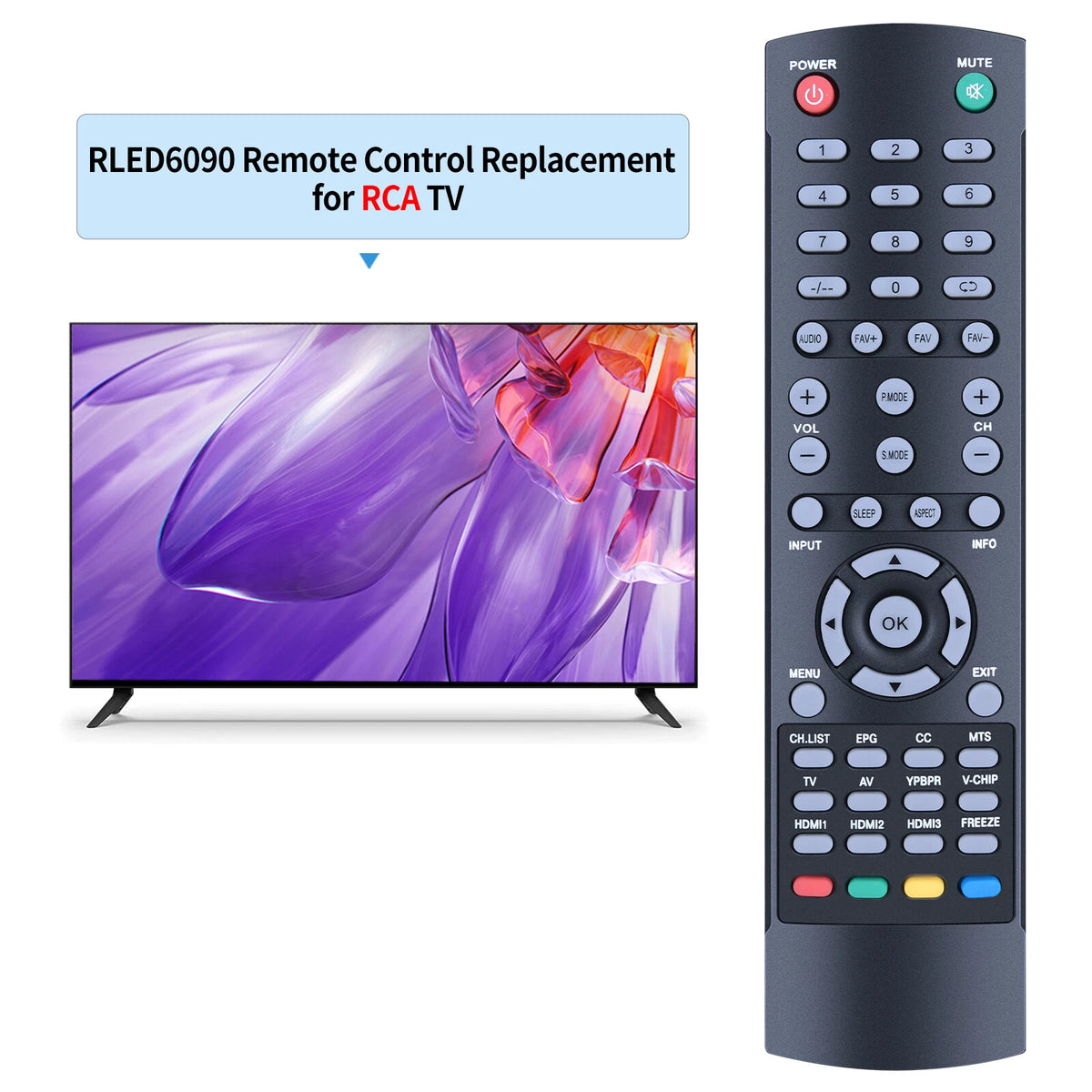 Remote Control For RCA TV RLED6090 RTU4002 RTU5540-B RLDED4016A-H RTU4300