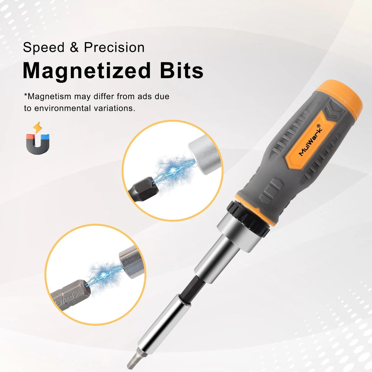MULWARK Screwdriver Bit Set & Socket Kit, 77-Pieces Ratcheting Orange