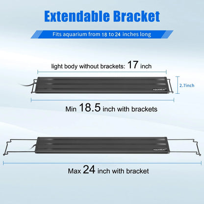 AQUANEAT LED Aquarium Light Full Spectrum for 18"-24", light cover is black