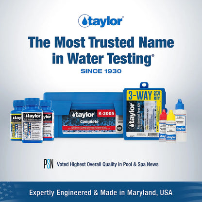 Taylor K-1004 DPD, 6-in-1 Pool Test Kit for Free & Total Chlorine, 1 Pack