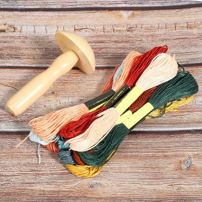 Oumefar Darning Thread for Socks & Sweaters, Wooden Mushroom Kit...