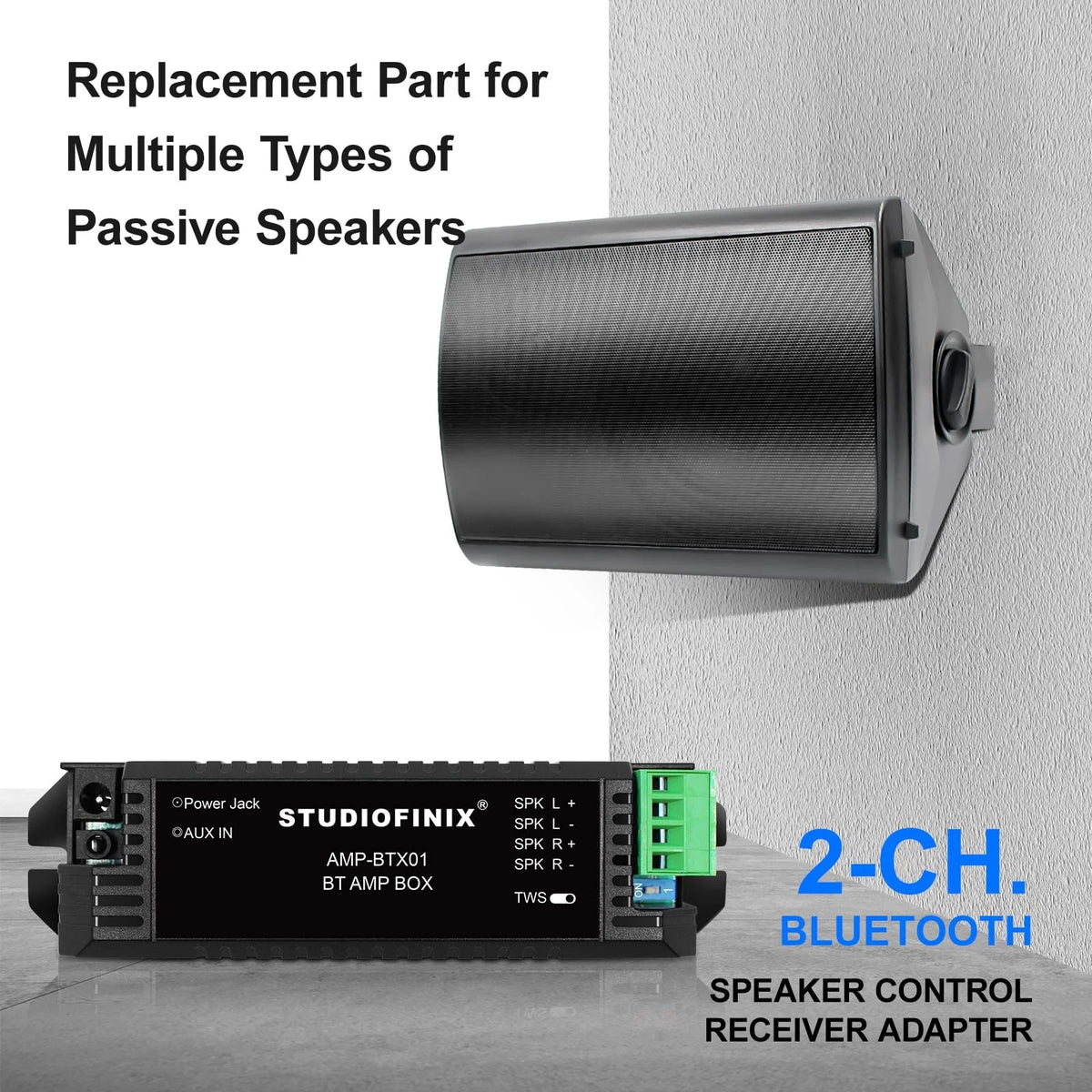 STUODIOFINIX 2-Channel Mini 5.1 Bluetooth Amplifier for Passive Speakers...