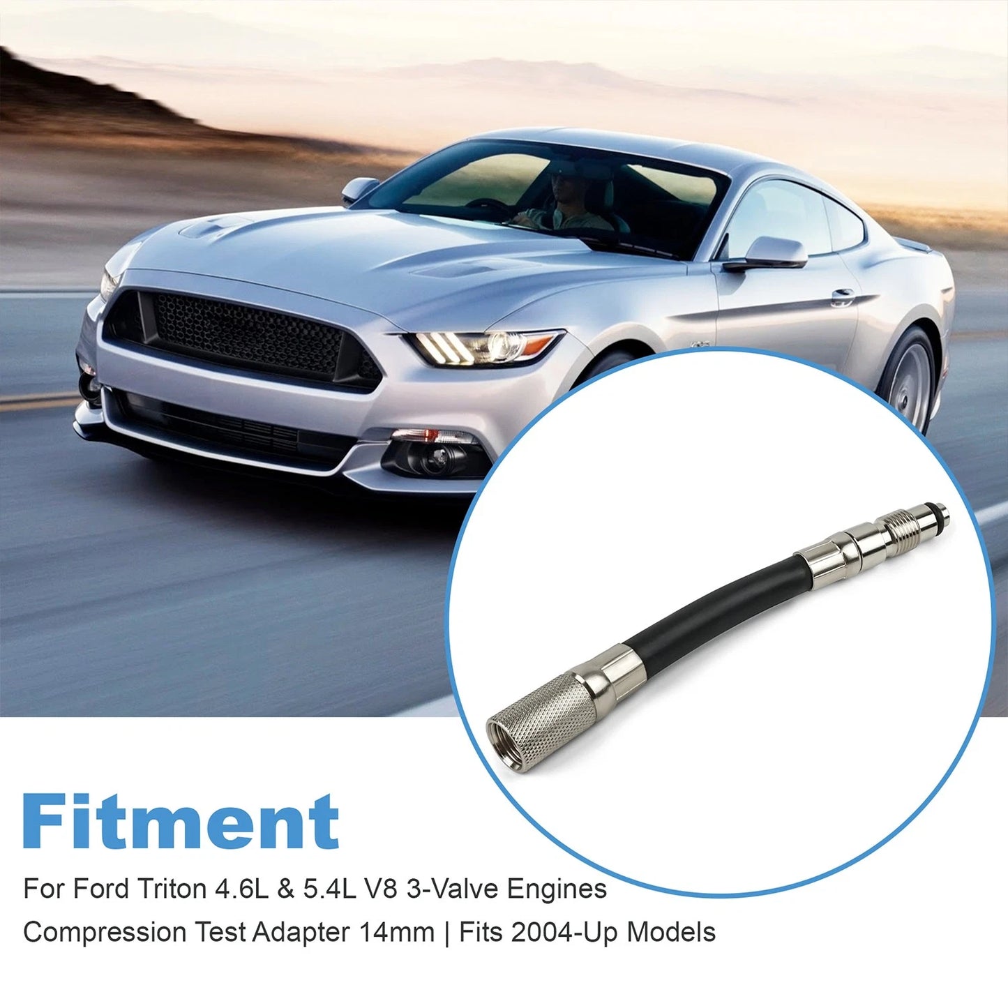 14mm Spark Plug Compression Tester Adapter for Ford Triton 4.6 5.4 V8 3-Valve