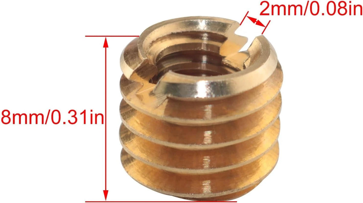 10PCS 1/4 Female to 3/8 Male Adapter Screws Brass Nut for Tripod Heads Ball...