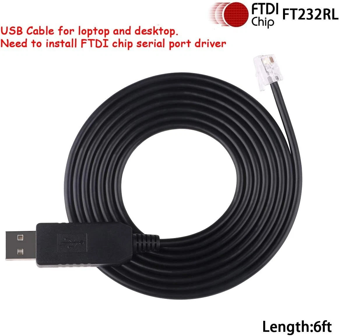 USB-RS232-RJ9 for Celestron Scope Control Cable, Nexstar 16ft, USB to RJ9