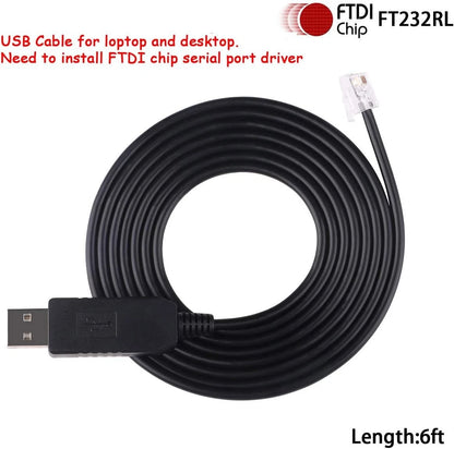 USB-RS232-RJ9 for Celestron Scope Control Cable, Nexstar 16ft, USB to RJ9