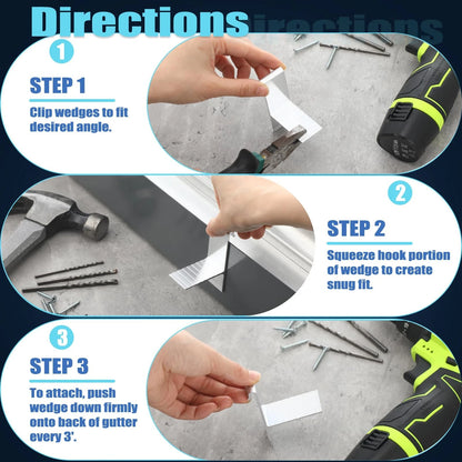 Blulu 50pcs 5 Inches Aluminum Gutter Wedges for 5 Inch K Style T, Silver/Gray