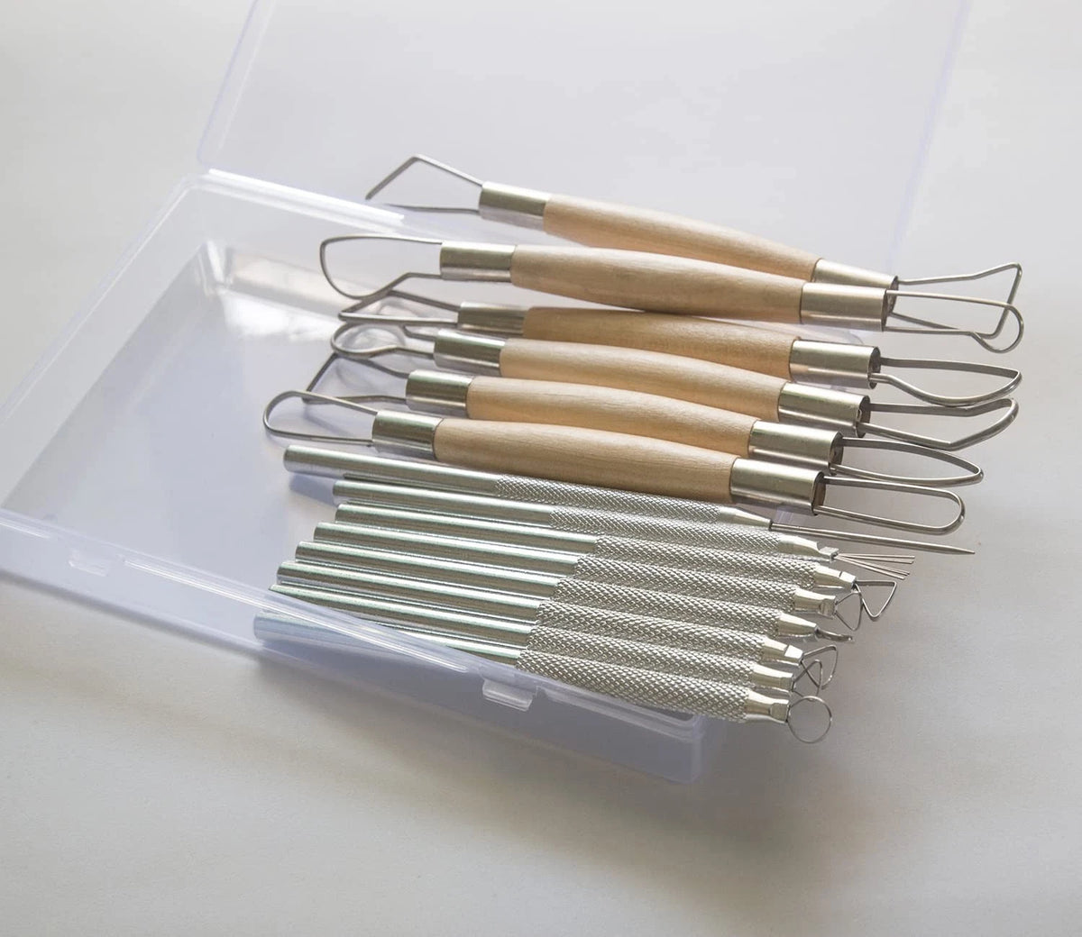14PCS Ceramic Pottery Clay Ribbon Sculpting Tool Kit with case