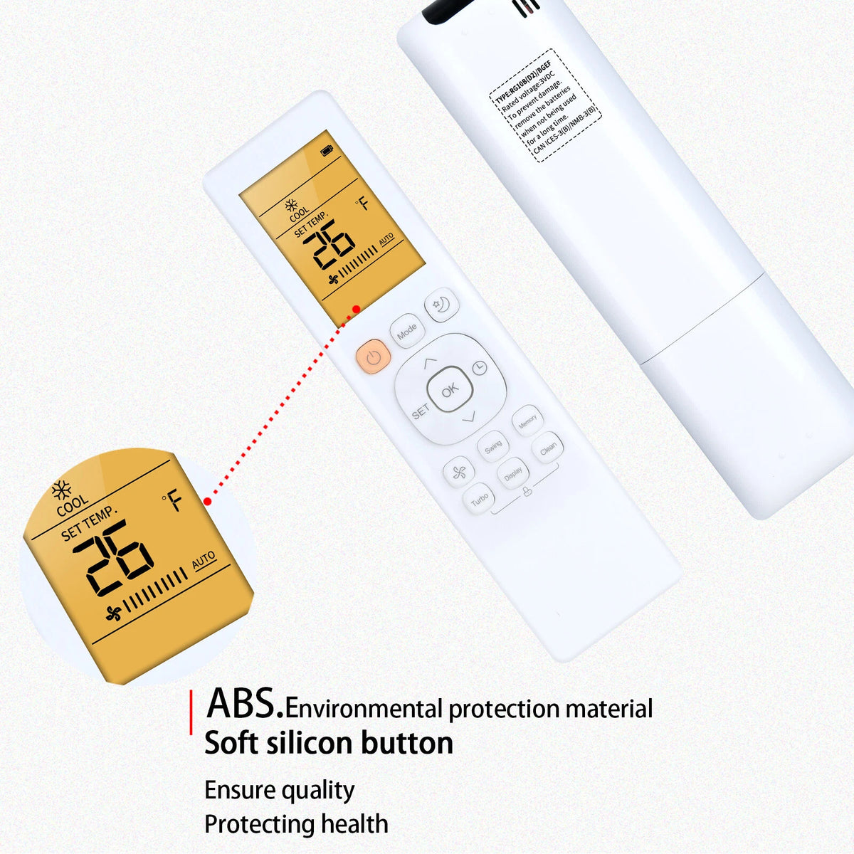 RG10B(D2)/BGEF Remote Control For Mirage Air Conditioner