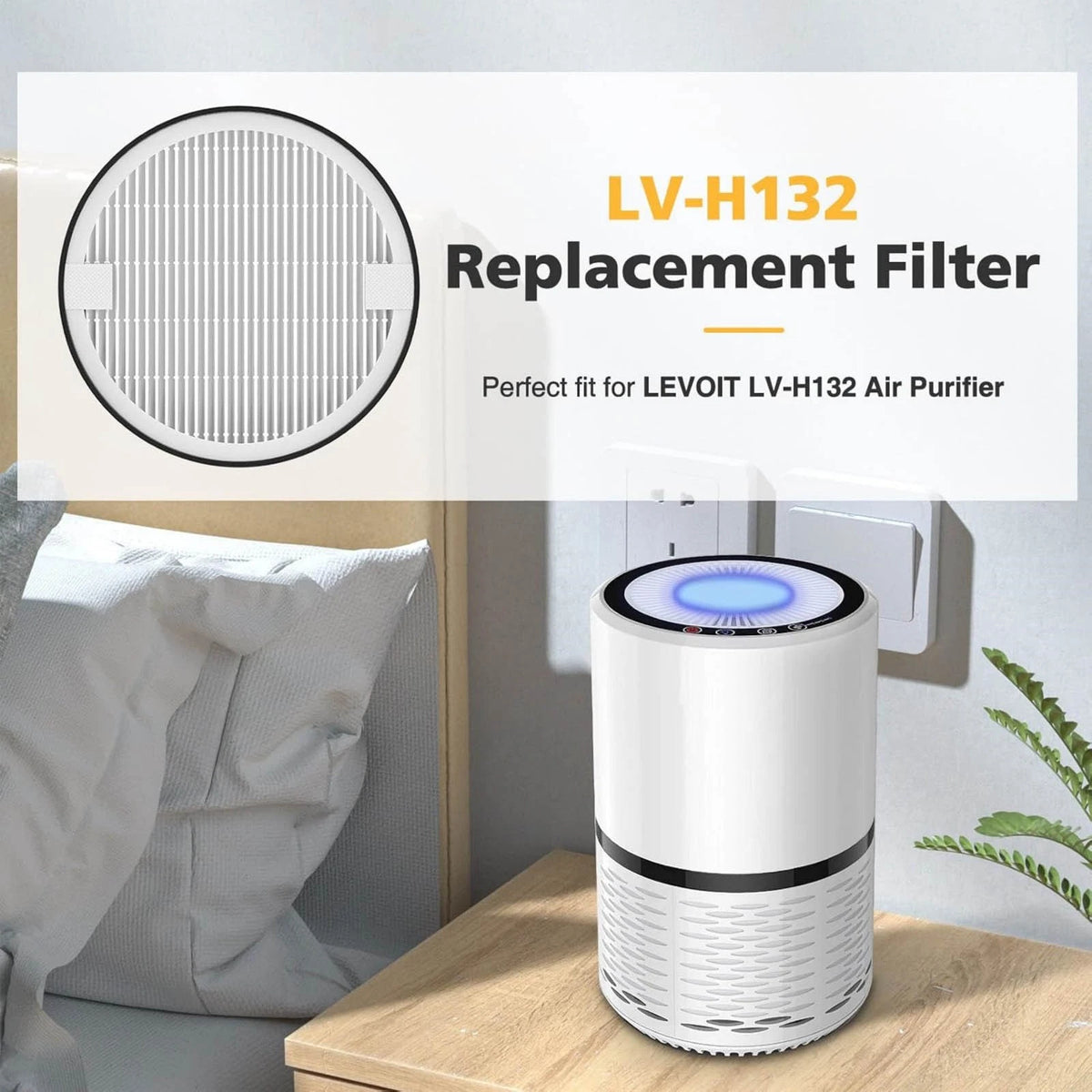 LV-H132 HEPA Replacement Refill For Levoit LV-H132 LV-H132-RF Air Purifier Set