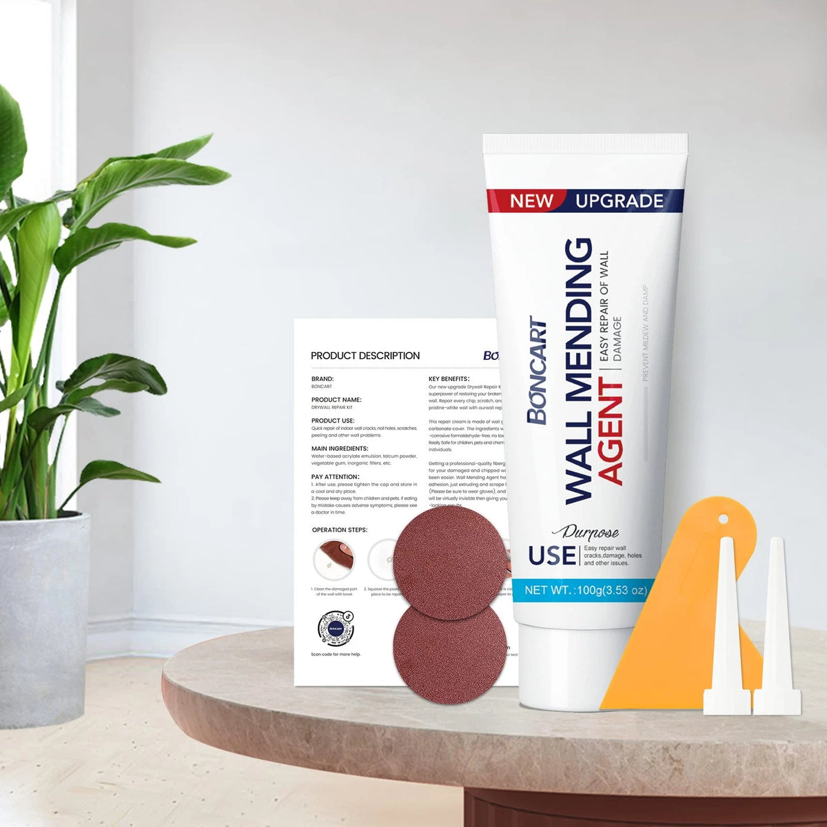 Drywall Repair Kit,2 Pack Wall Mending 12 cm x 5.5 x 15.5 cm, White