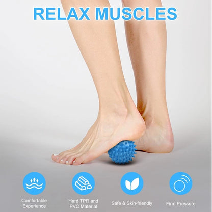 URAQT Spiky Massage Ball Set, 2 Pack Physical Therapy 2Pcs-Blue, 2pcs-blue