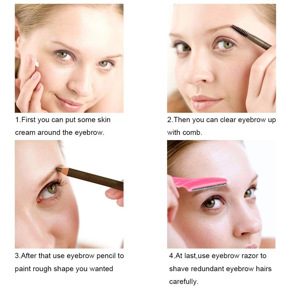 66 Eyebrow Razor and Face for 1 Count (Pack of 66), Rose,Yellow,Blue
