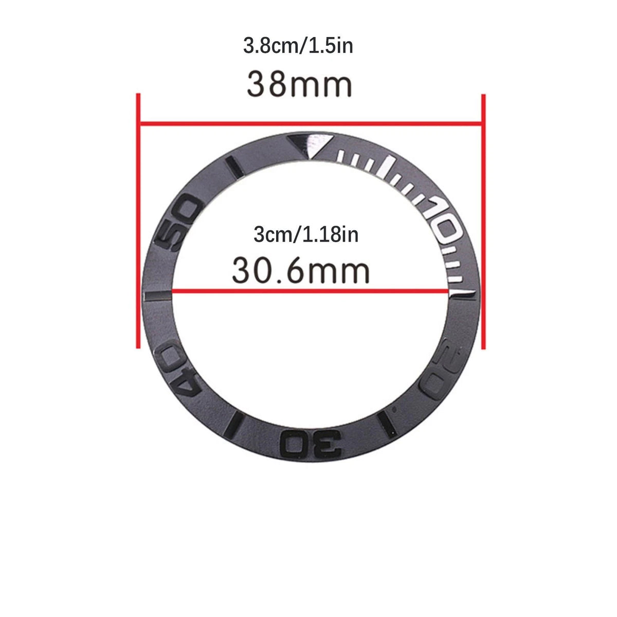 38mm Ceramic Watch Bezel Black For Seiko Yacht-Master Diver SKX007/009/011 vq