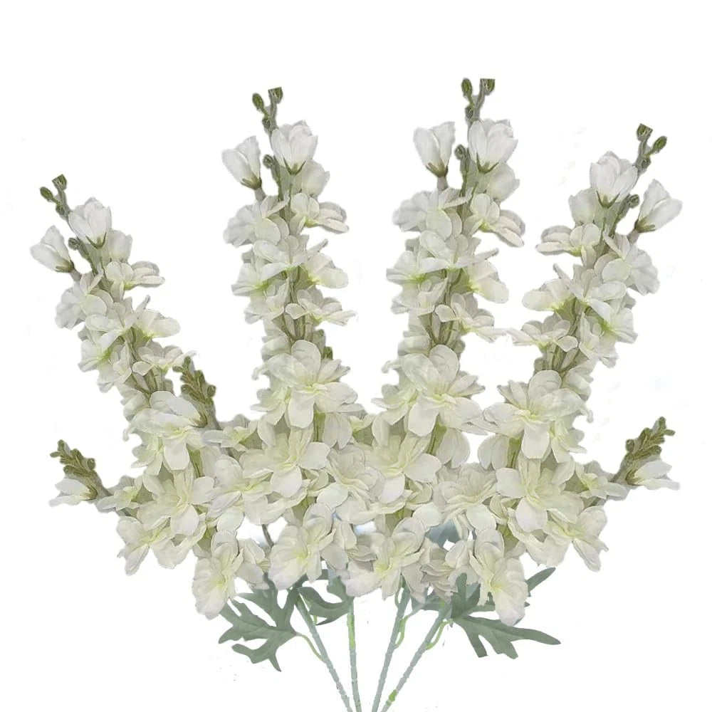 FERIAL Artificial Delphinium Flowers White Larkspur Faux Snapdragon