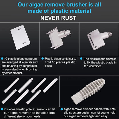 saltwater aquarium cleaner fish tank scraper cleaning tools 17.7-48 Inch...