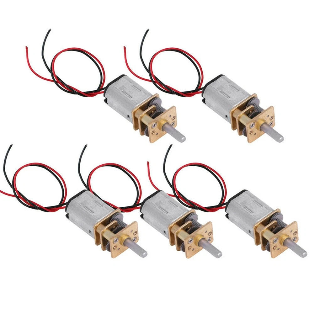 5Pcs N20 Gear Motor Slow Speed Full Metal Mini Gearbox Reducer Toy 60RPM DC 3-6V