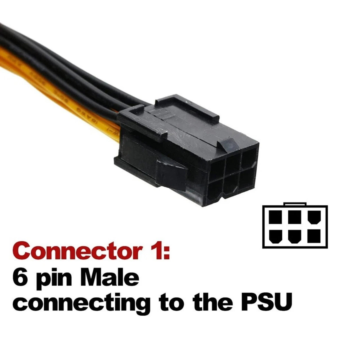 For Video Card 6 Pin Female to Dual PCI-E 8 Pin Adapter Cable Replacement