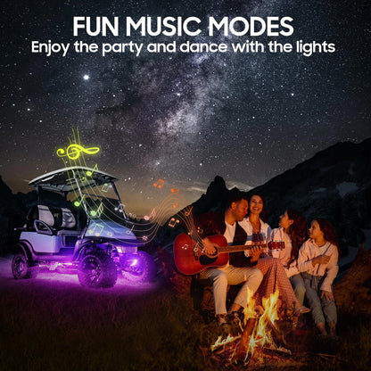 10L0L 4PCS Golf Cart Underglow LED Light Kit, Underbody Lights Kit