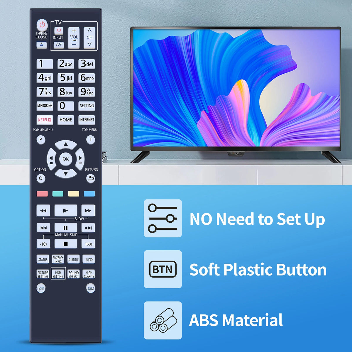 N2QAYA000172 Remote For Panasonic DVD Player DPUB9000GN DP-UB9000 With Backlight