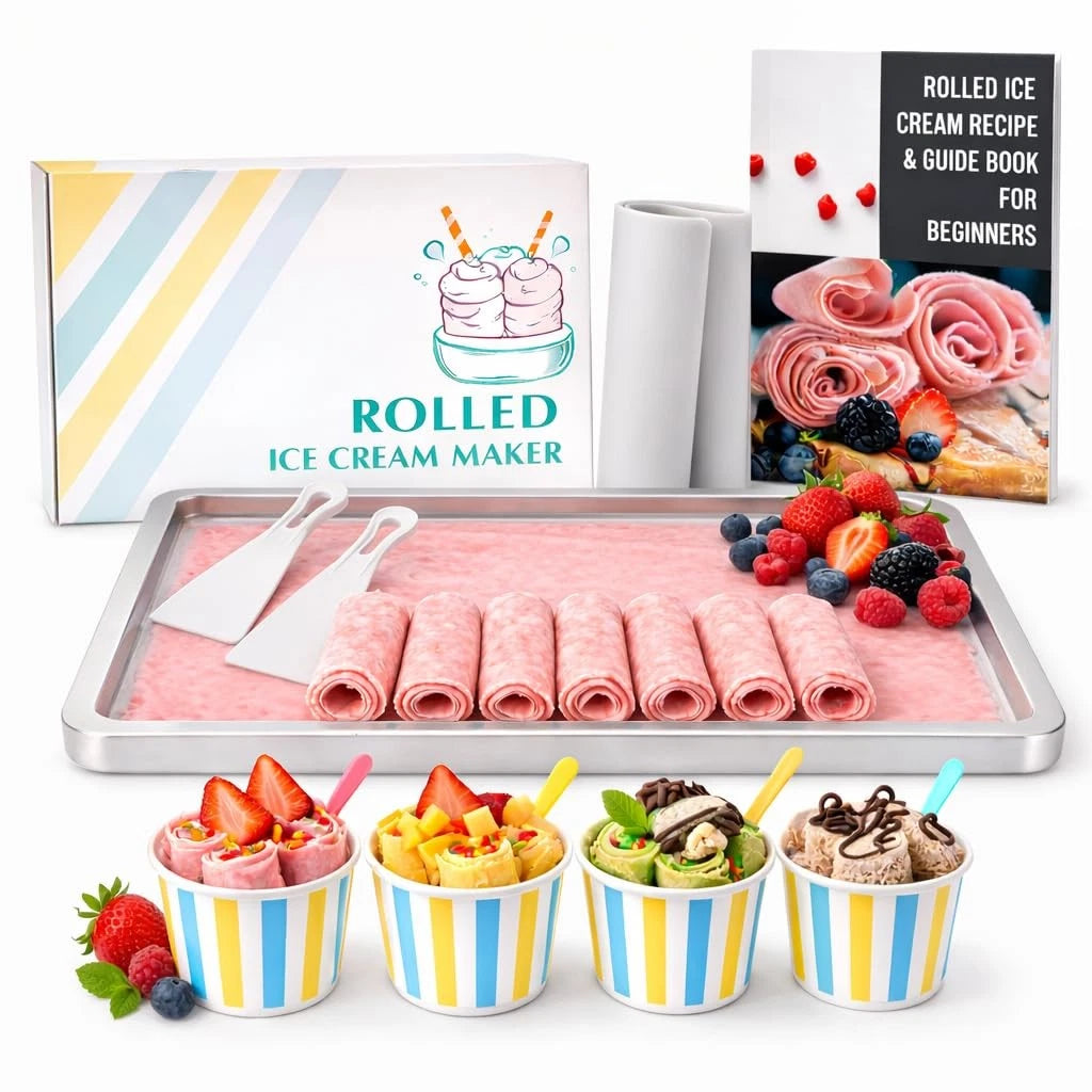 Rolled Ice Cream Maker - Extra Large 14" x 10" - Large, White