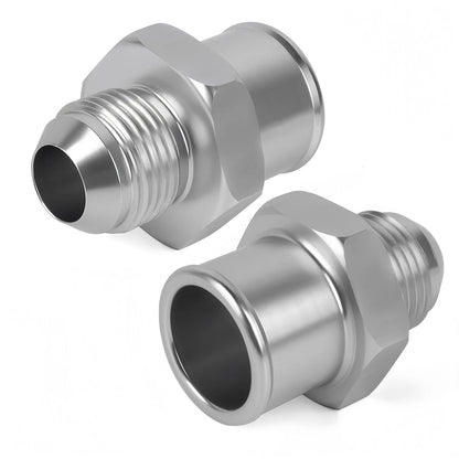 2-Pack SBC 10AN Valve Cover Adapter Aluminum Fittings for Push-In Grommet Sliver