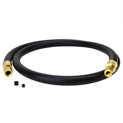 Refrigerant Hose, Black, 6', 1/2" Diameter, Connects 3/8" to 1/4" Fitting