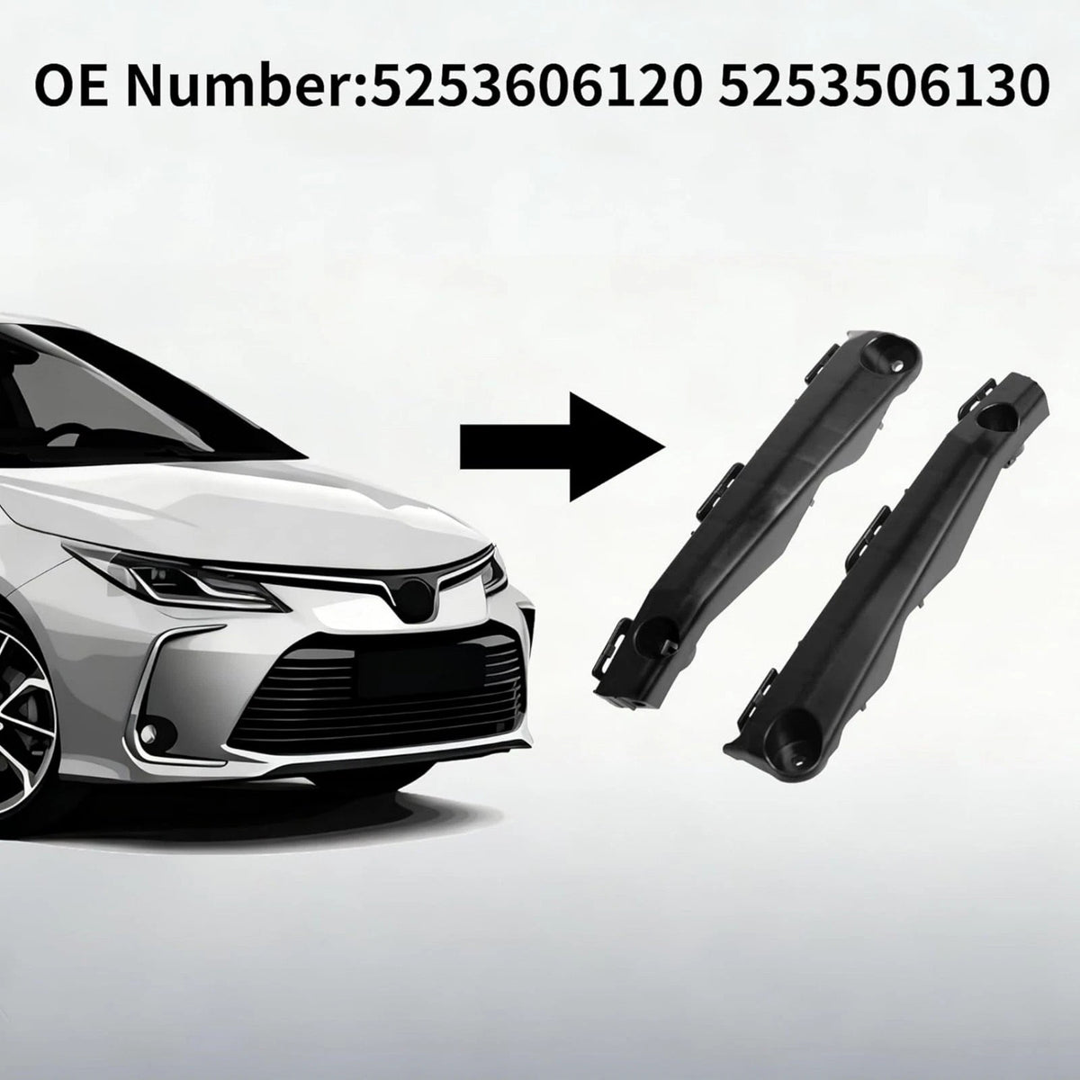 52536-06120 Front Bumper Bracket Set Driver Passenger For Toyota Camry 2012-2014