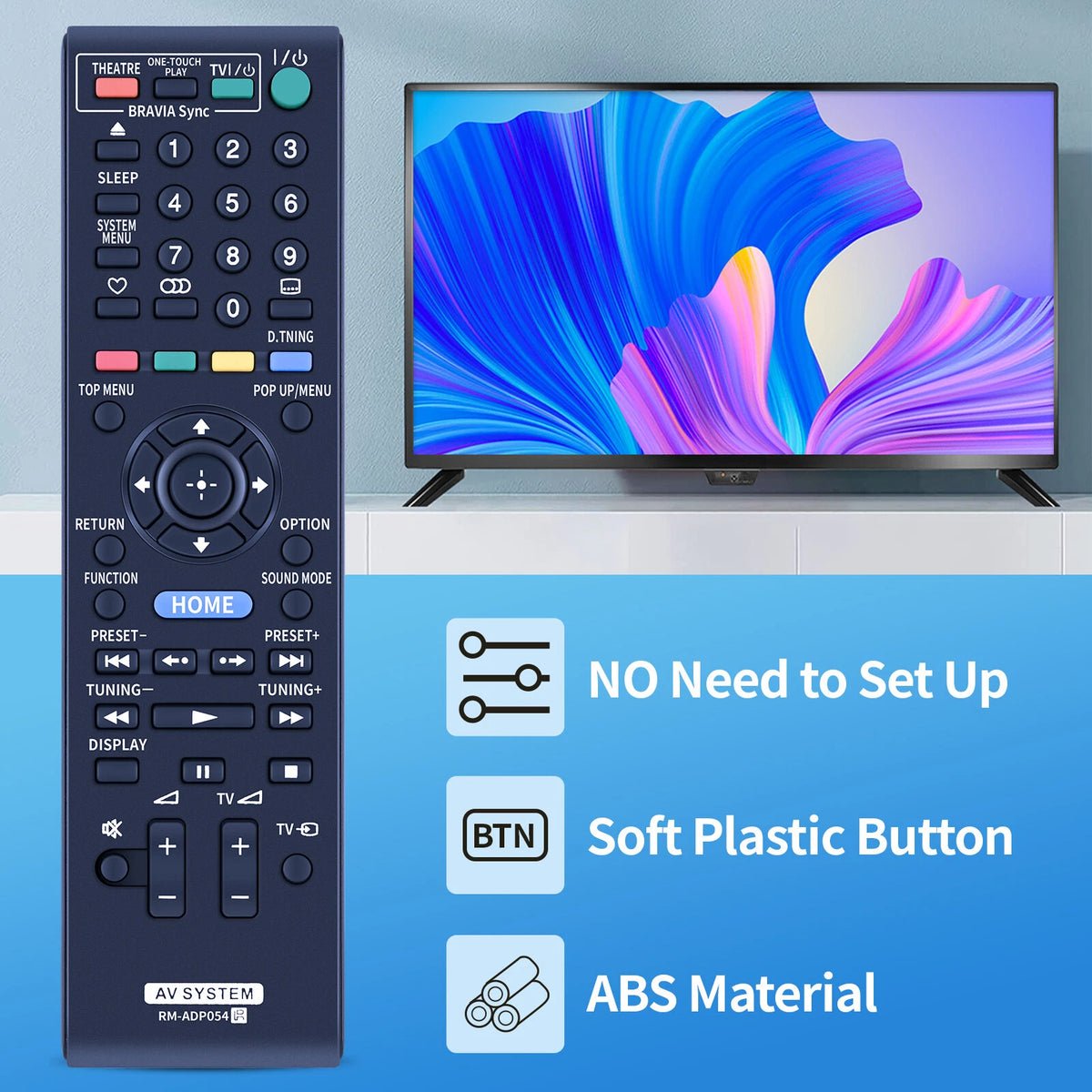 RM-ADP054 Remote Control For Sony DVD Home Theater BDV-E370 BDVE570