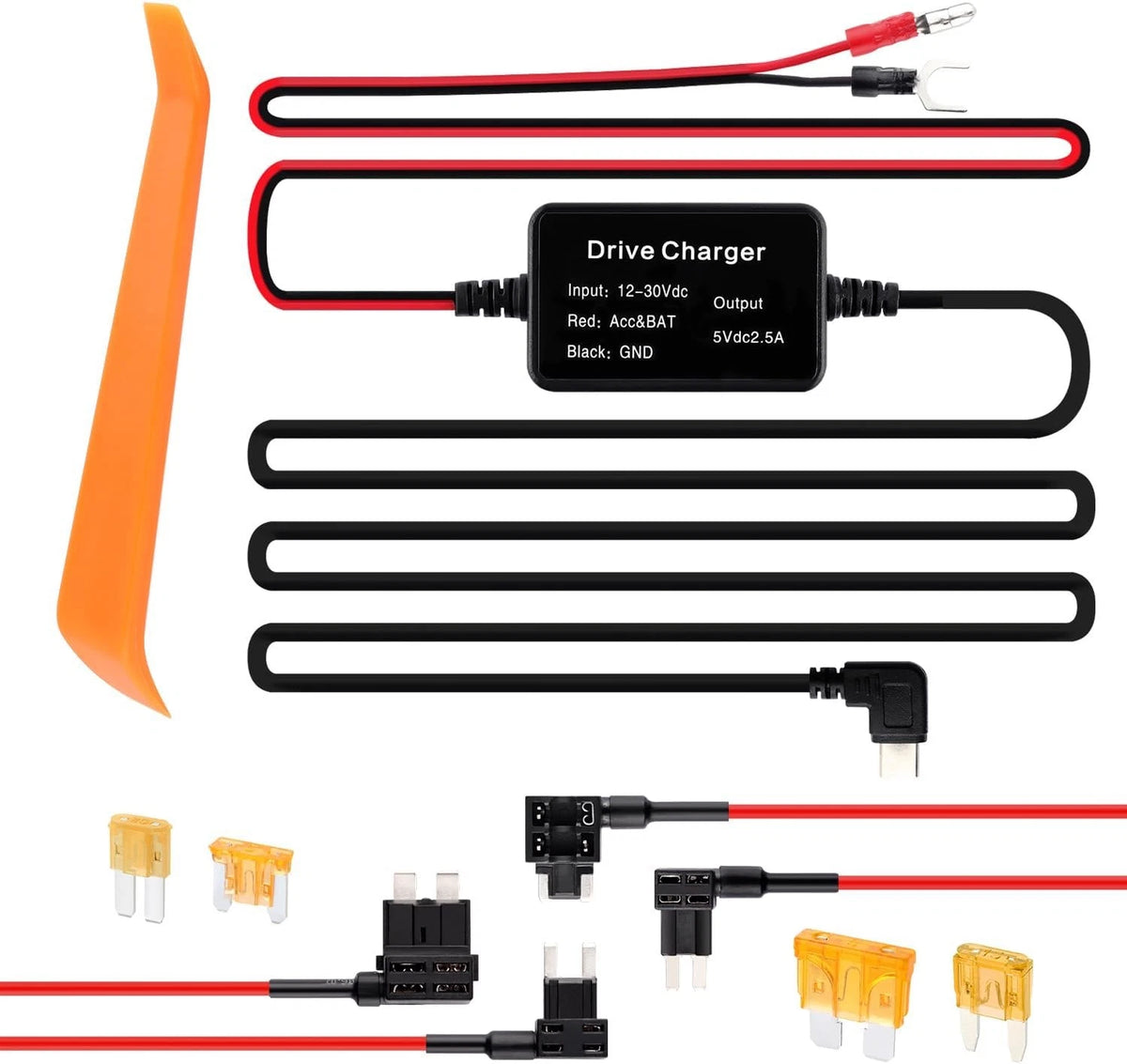 Dash Cam Hardwire Kit,[Upgraded Version] USB C Kit for Black