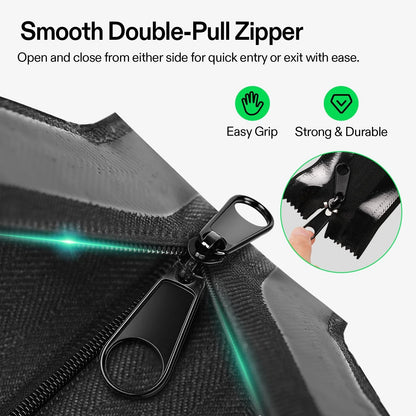 VIVOSUN 1-Pack Self Adhesive Zipper Door for Debris 7ft x 3inch, black