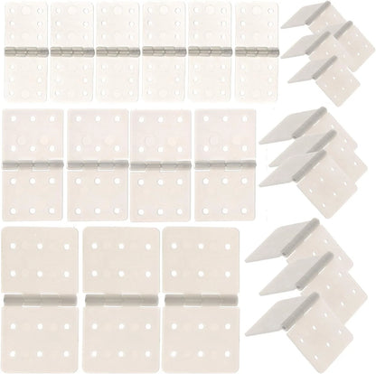 60 Pack 3Sizes Pinned Nylon Hinges for RC Airplane Model 60PCS, White