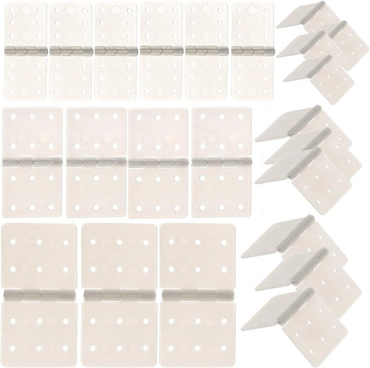 60 Pack 3Sizes Pinned Nylon Hinges for RC Airplane Model 60PCS, White