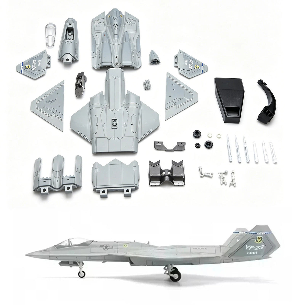 1:72 Scale YF-23 Stealth Fighter Building Blocks Kit, Durable ABS, Snap-Fit