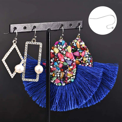 Earring Hooks Silver Plated Hypoallergenic Ear Wires for 0.87 inch, A-Silver