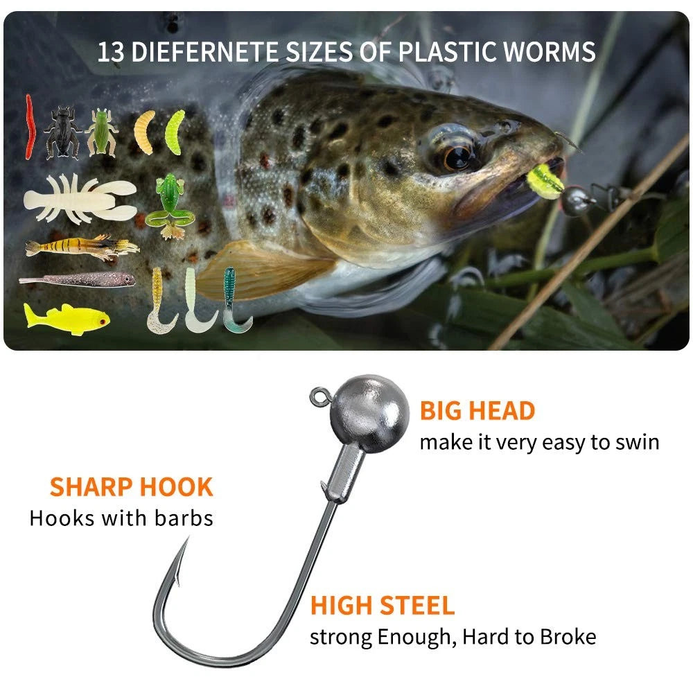 GOANDO Fishing Lures Kit for Freshwater Bait Tackle Bass Large, 78pcs
