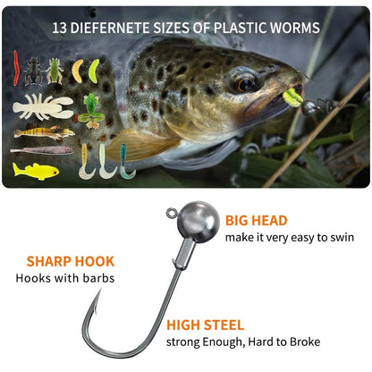 GOANDO Fishing Lures Kit for Freshwater Bait Tackle Bass Large, 78pcs