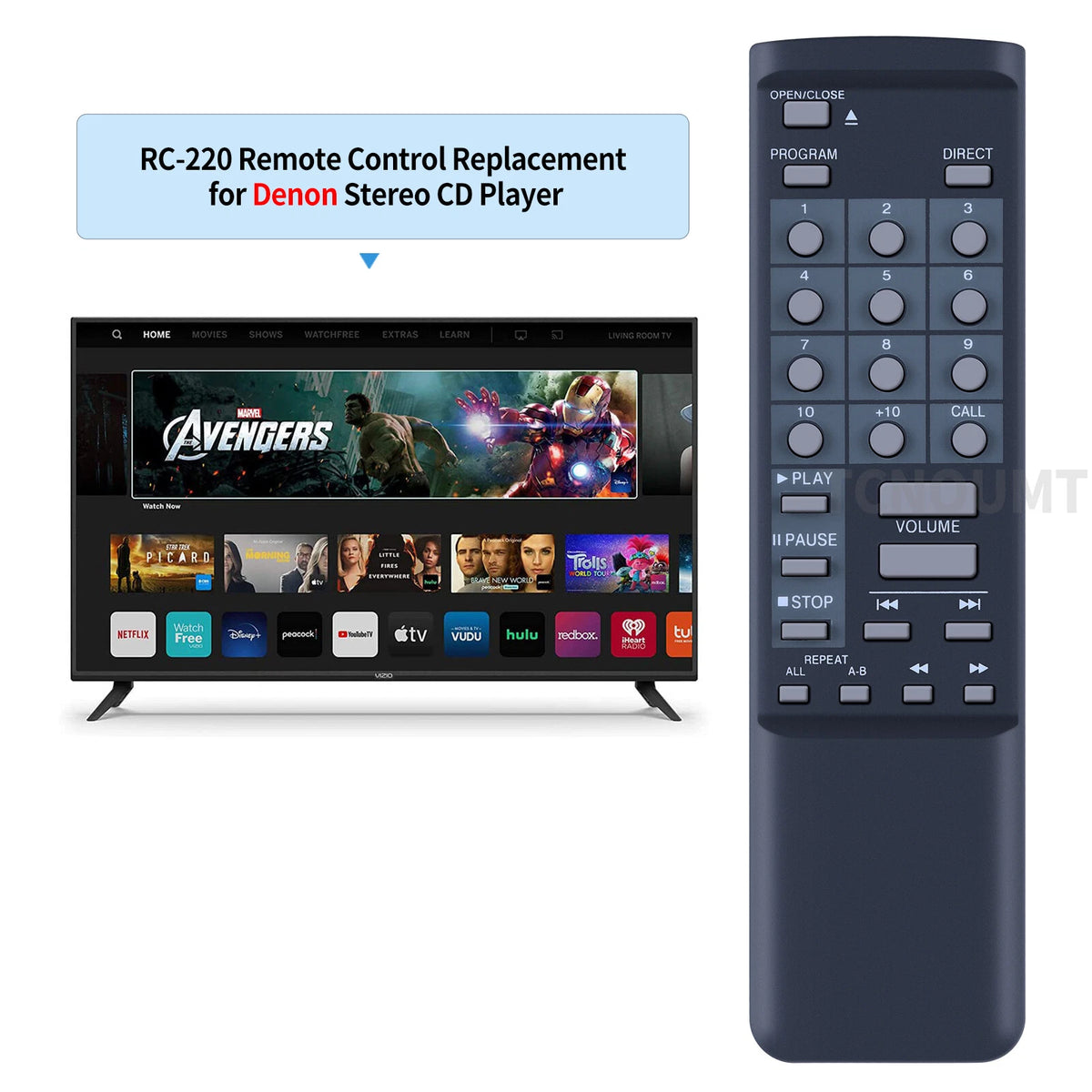 RC-220 Remote Control For Denon Stereo CD Player DCD-580 DCD-820 DCD-480
