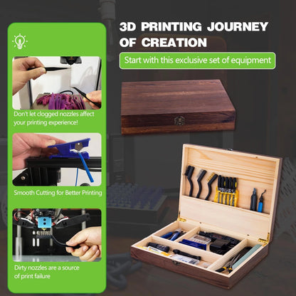 3D Printing Tool Kit with Storage Wooden Boxes, Printer Accessories -...