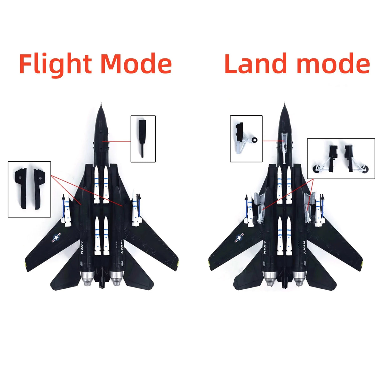 1:100 F-14 Tomcat US Fighter VX-4 Plane Model Alloy Aircraft Military Decoration
