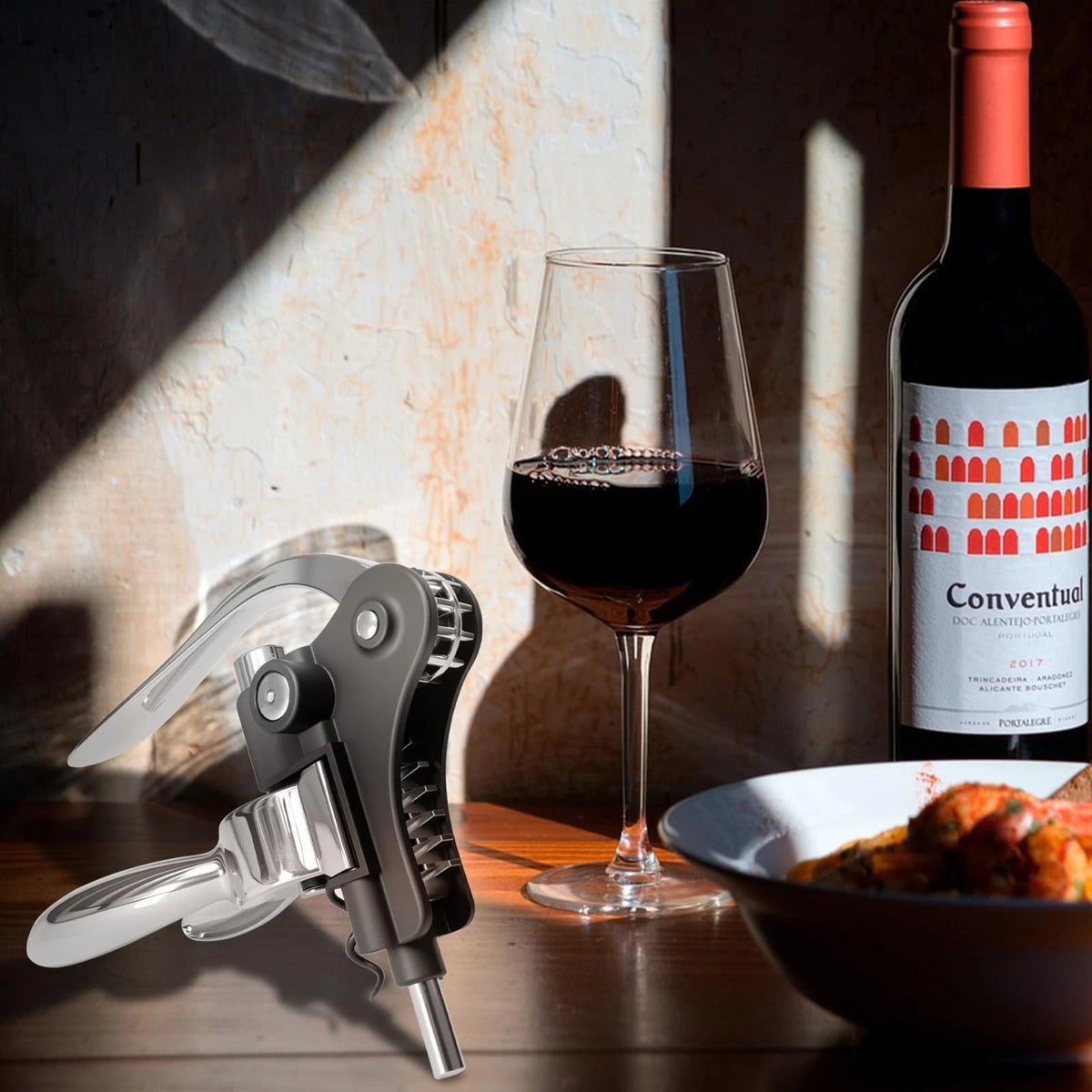 Rabbit Wine Opener,Corkscrew Opener Set Including Foil medium, Silver