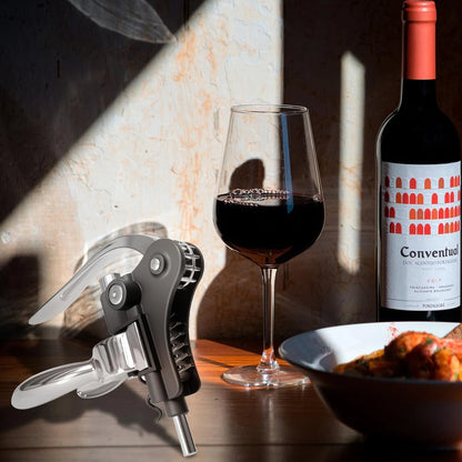 Rabbit Wine Opener,Corkscrew Opener Set Including Foil medium, Silver