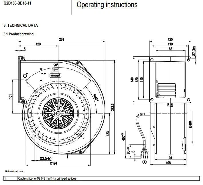 G2D180-BD18-11 Ebmpapst AC Centrifugal Fan 400V 0.68A 2950RPM 430W Inverter Fan