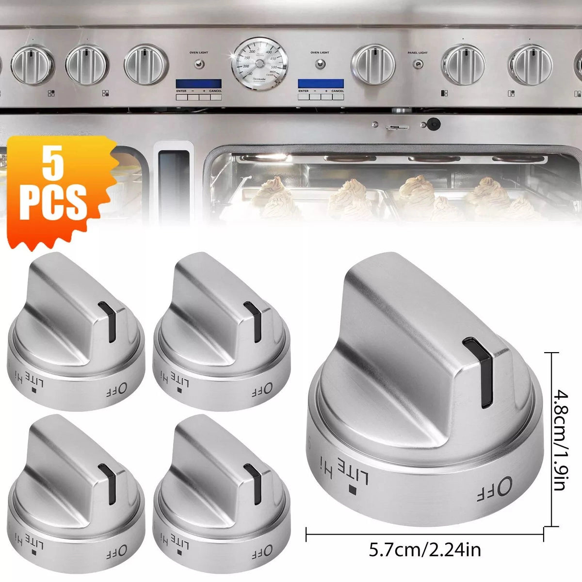 High Quality 5PCS Control Knob for GE Gas Range Stove Replacement Part