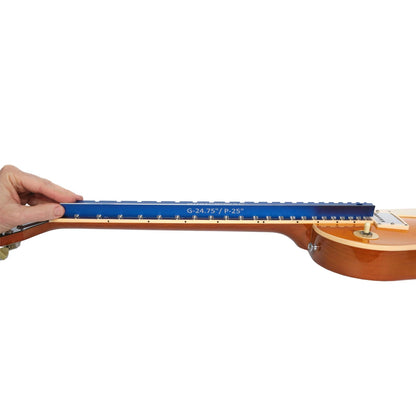 MusicNomad Tri-Beam 3 'n 1 Dual Notched Straightedge & Blue anodized finish