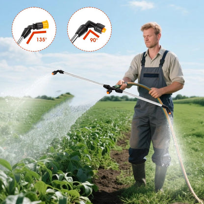 6 Nozzles Metel Boom Wand, Sprayer Equipped with 5 Types Silver