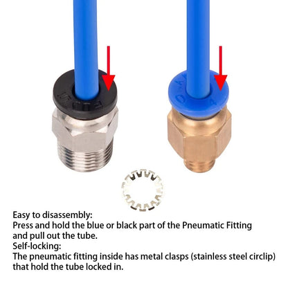 Aokin 2 PTFE Bowden Tubing (1.5m/Each Blue) for 1.75mm 2pcs 1.5m Blue