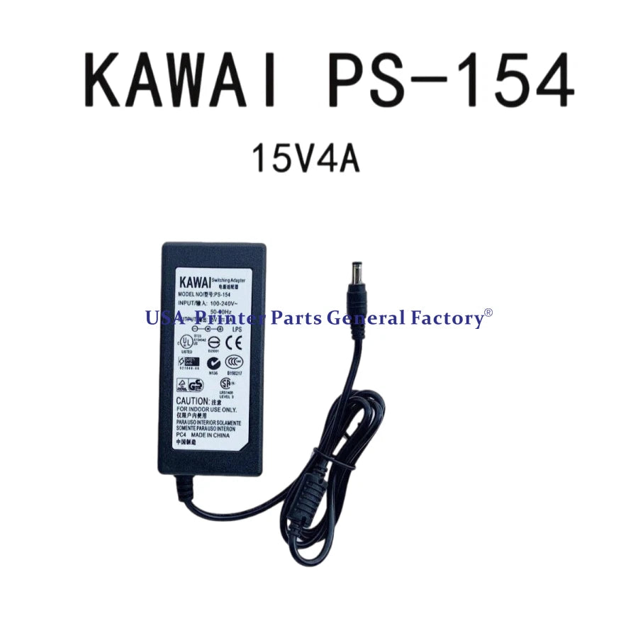 15V4A PS-154 KAWAI ES100 es110 Digital Electric Piano Power Adapter Cable