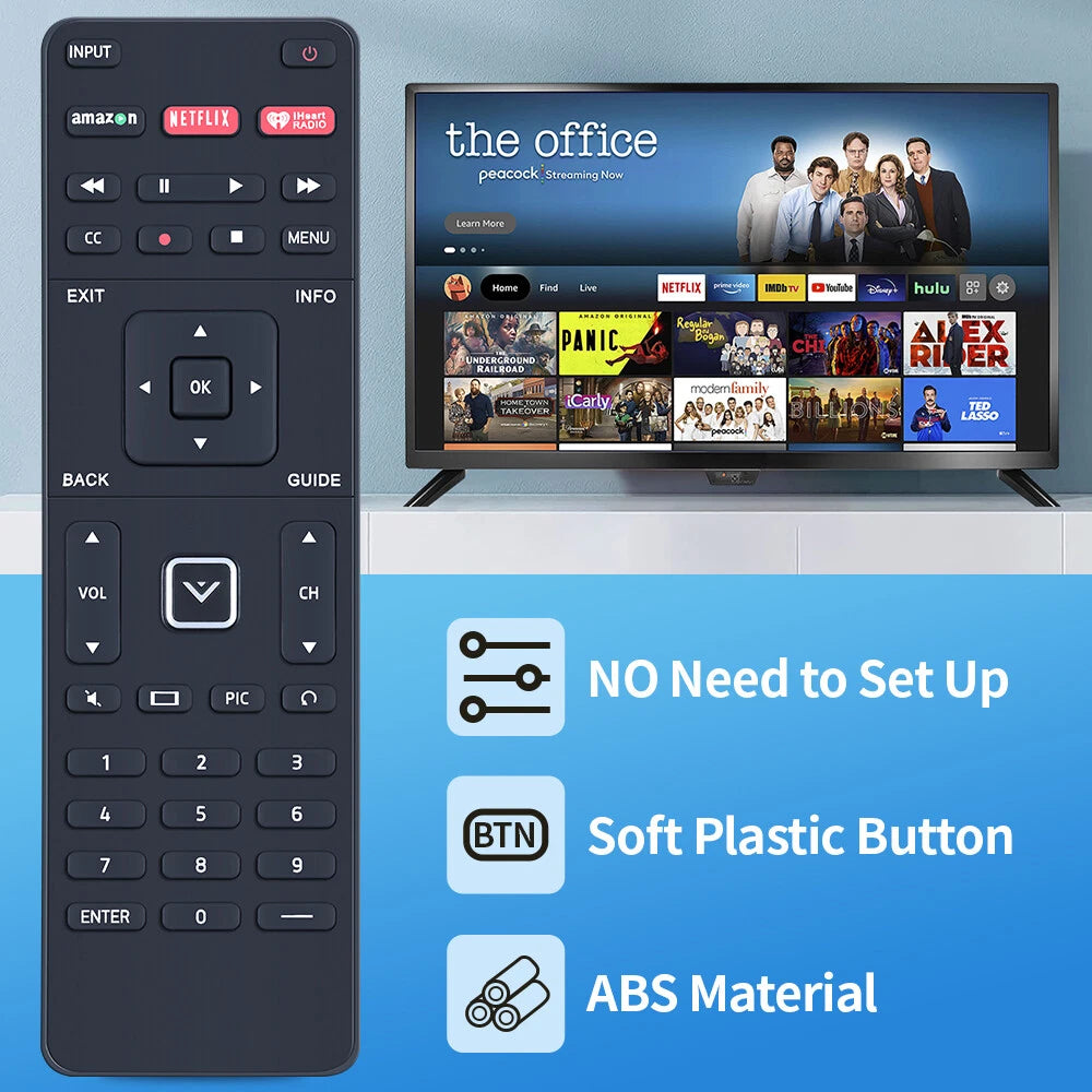 XRT500 For Vizio Smart TV Qwerty Keyboard Backlight LED Remote Control