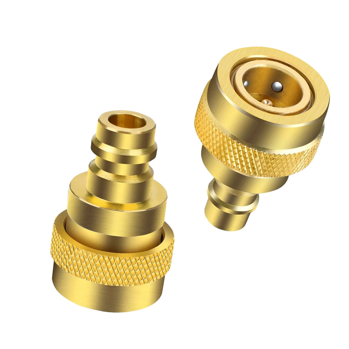 2 PCS Quick Couplers Brass R134A to R1234YF High Low Pressure Connector Part